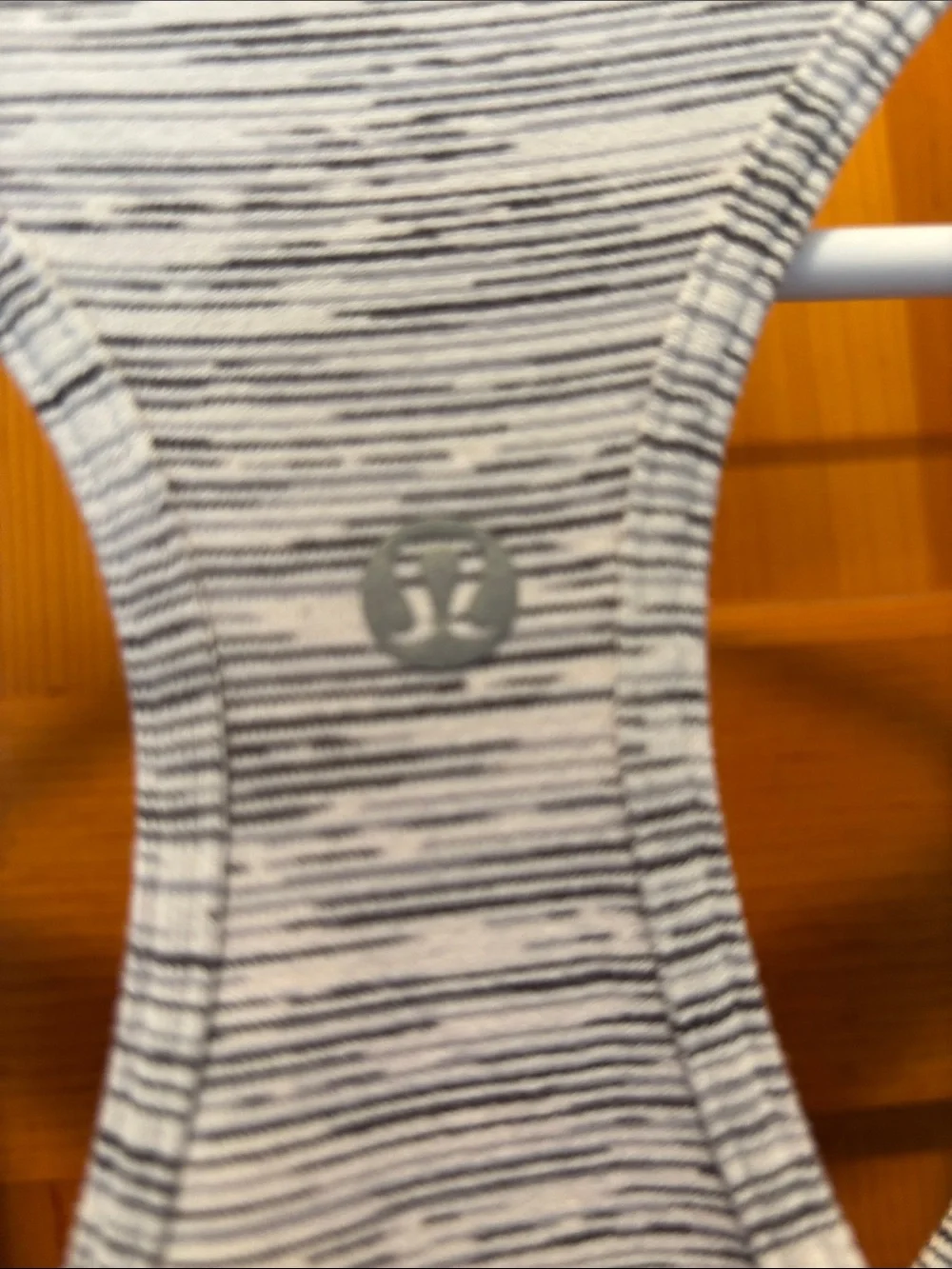 Lululemon Women's White and Gray Racerback Scoop Neck Tank Top Size 4